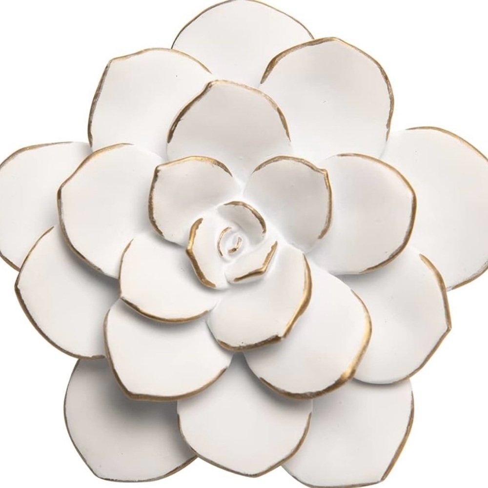 Hobby Lobby White and Gold Succulent Floral Wall Art size Small set of 8